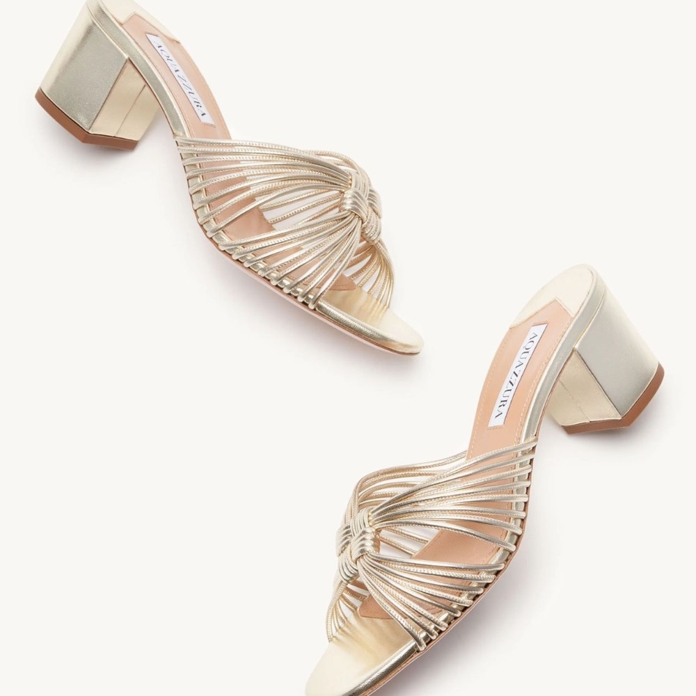AQUAZZURA Club 50 Leather Sandals - EU 37 - Picture 11 of 14